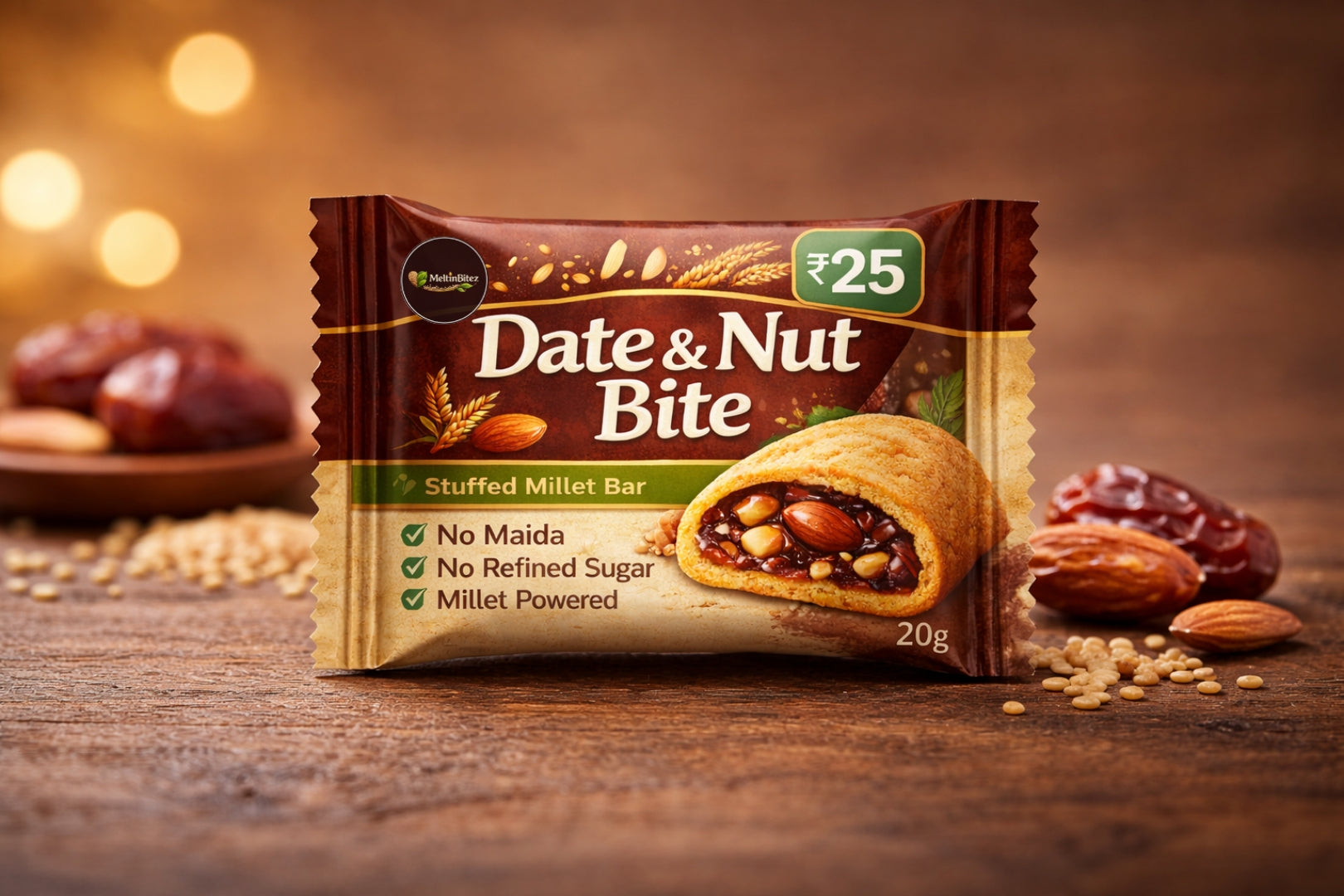 MeltinBitez Millet Date & Nut Bar